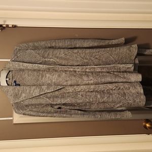 Old navy gray and white marled tie waist cardigan medium